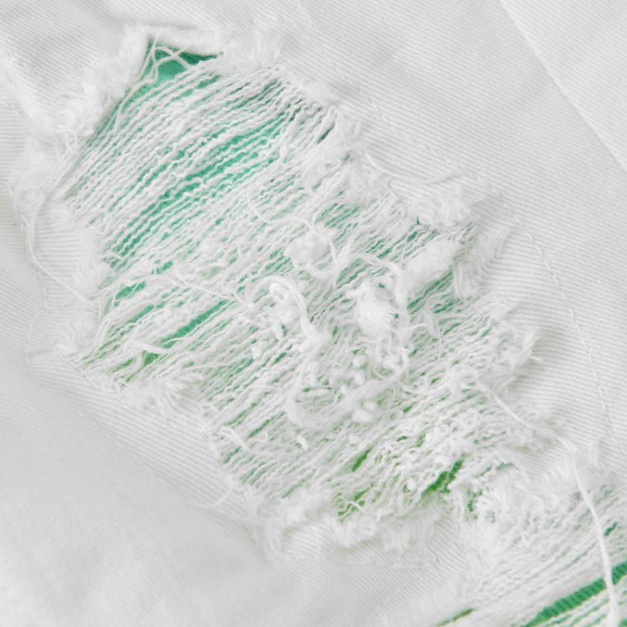 スキニーパンツ メンズ ストレッチ アンクルパンツ ユーズド加工 タイト 細め アメカジ サーフ系 ビター系 オラオラ系 お兄系 白 黒 ホワイト ブラック S M L XL | EVOLUTION | 12