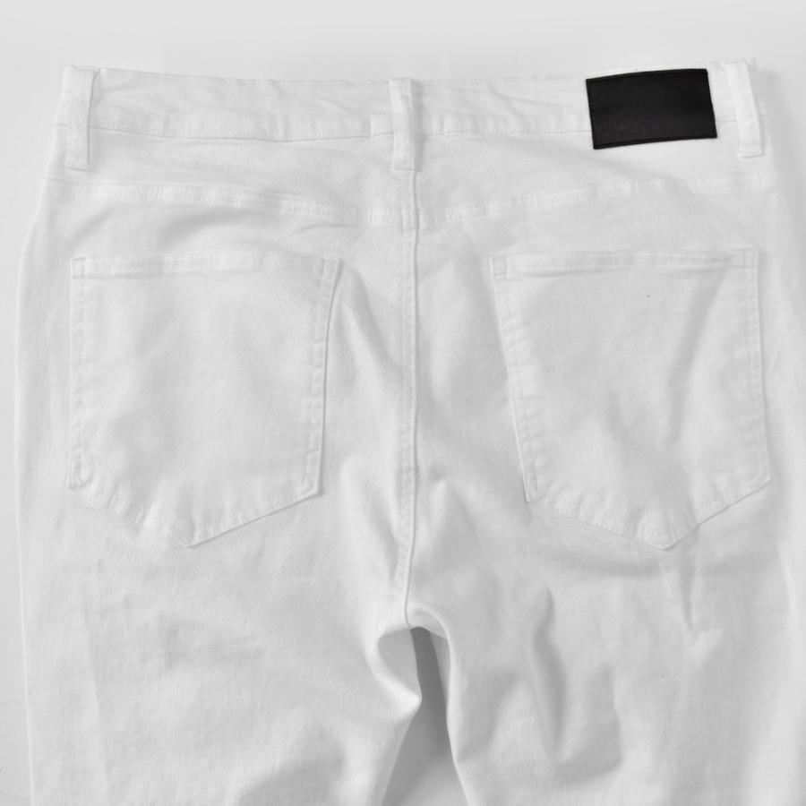 スキニーパンツ メンズ ストレッチ アンクルパンツ ユーズド加工 タイト 細め アメカジ サーフ系 ビター系 オラオラ系 お兄系 白 黒 ホワイト ブラック S M L XL | EVOLUTION | 14