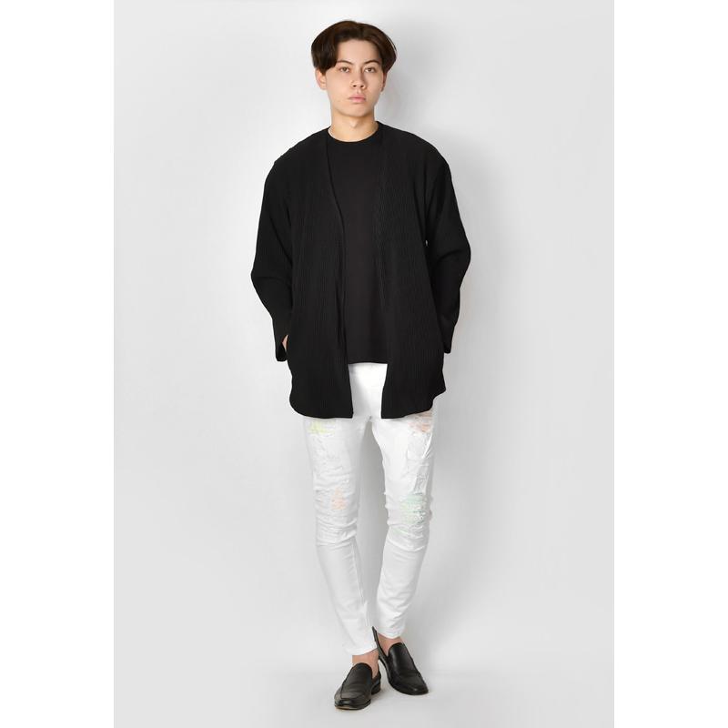 スキニーパンツ メンズ ストレッチ アンクルパンツ ユーズド加工 タイト 細め アメカジ サーフ系 ビター系 オラオラ系 お兄系 白 黒 ホワイト ブラック S M L XL | EVOLUTION | 06