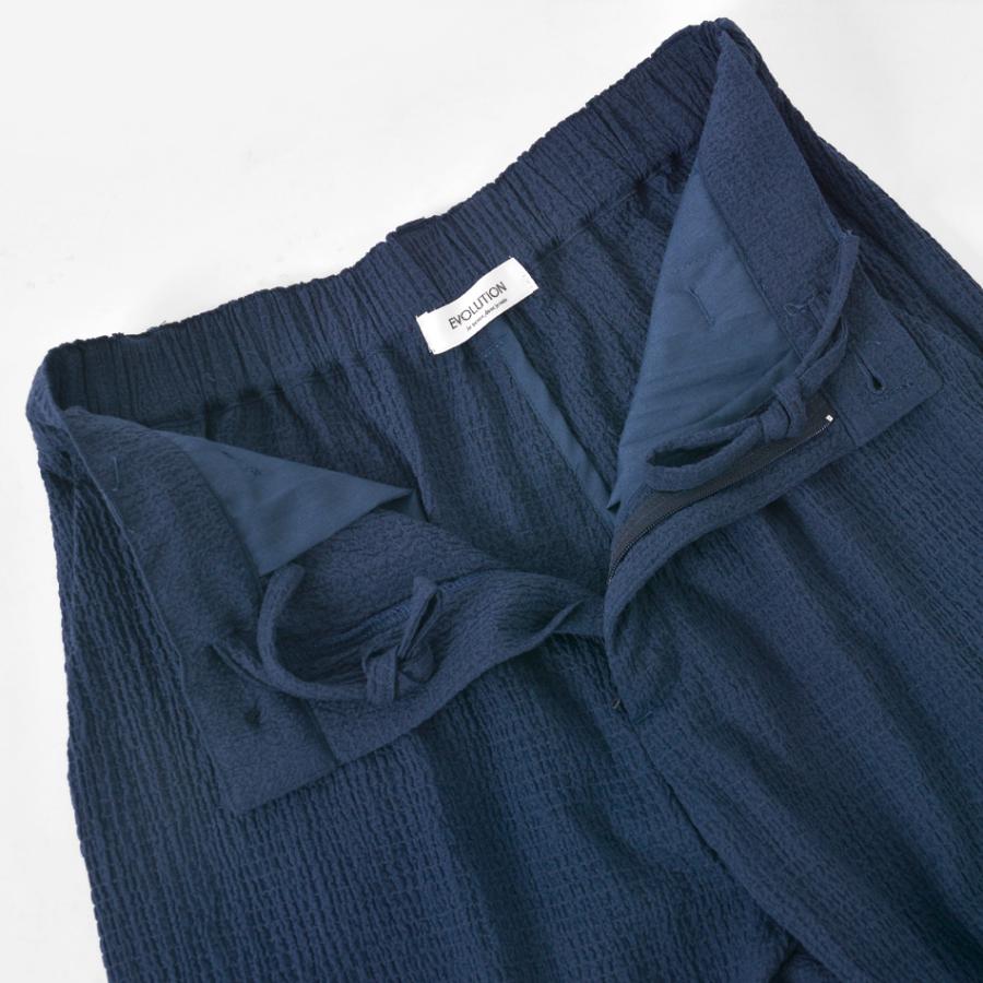 アンクルパンツ メンズ タックパンツ テーパード 春 夏 秋 サーフ系 ビター系 リゾート系 イタリア系 ストレッチ ホワイト グレージュ ネイビー 白 紺 M L | EVOLUTION | 13