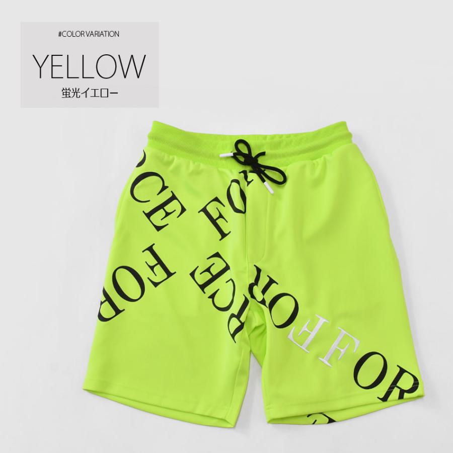 ハーフパンツ メンズ ショートパンツ ハーパン プリント 総柄 ストリート サーフ オラオラ系 モード ビター系 蛍光 白 黒 ホワイト イエロー ブラック M L XL | EVOLUTION | 07