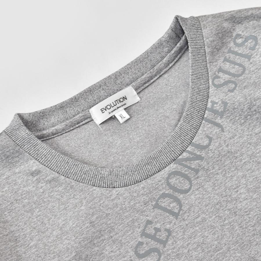 Tシャツ メンズ ビッグシルエット プリント ロゴ 半袖 春夏秋 ポンチ ゴルフウエア ジムウエア ストリート サーフ ビター オラオラ系 黒 グレー ブラック M L XL | EVOLUTION | 09