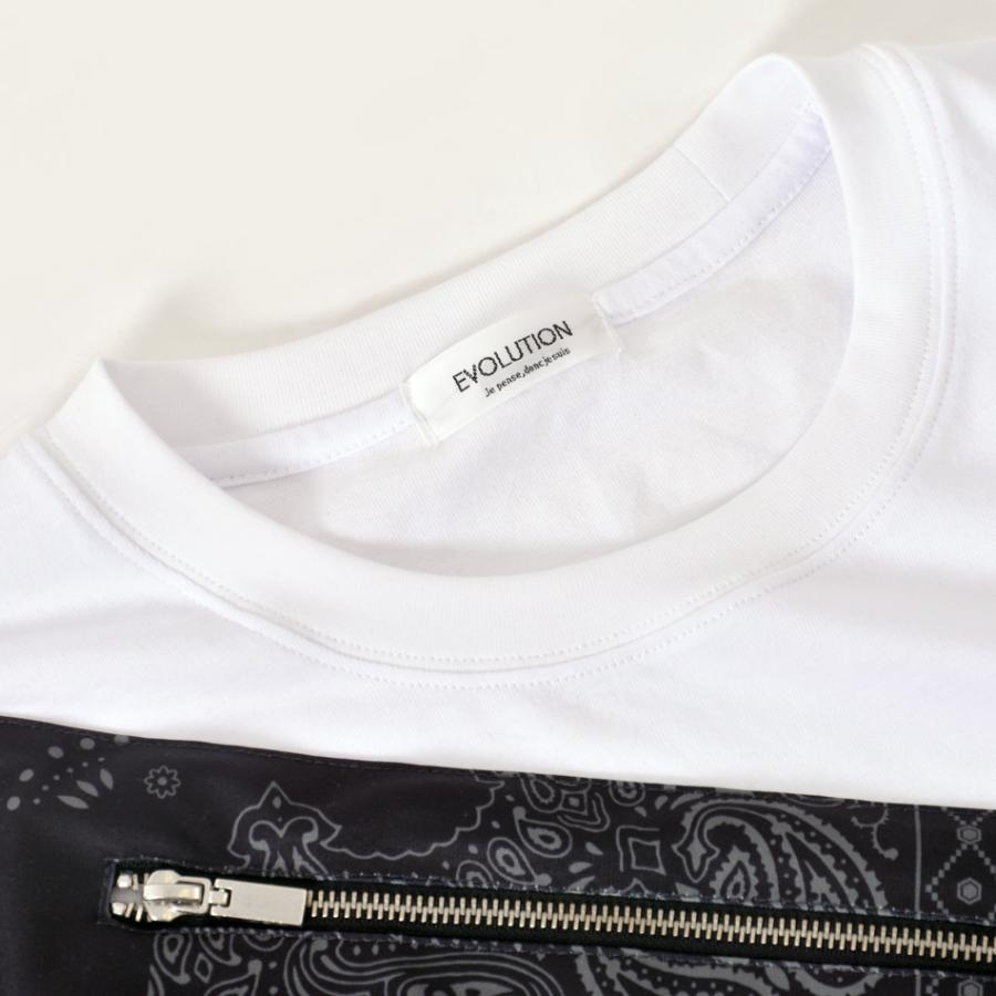 Tシャツ メンズ ビッグシルエット 大きいサイズ プリント 半袖 フェイクボディーバッグ 春夏秋 ストリート サーフ ビター オラオラ 白 黒 ホワイト ブラック M L | EVOLUTION | 12