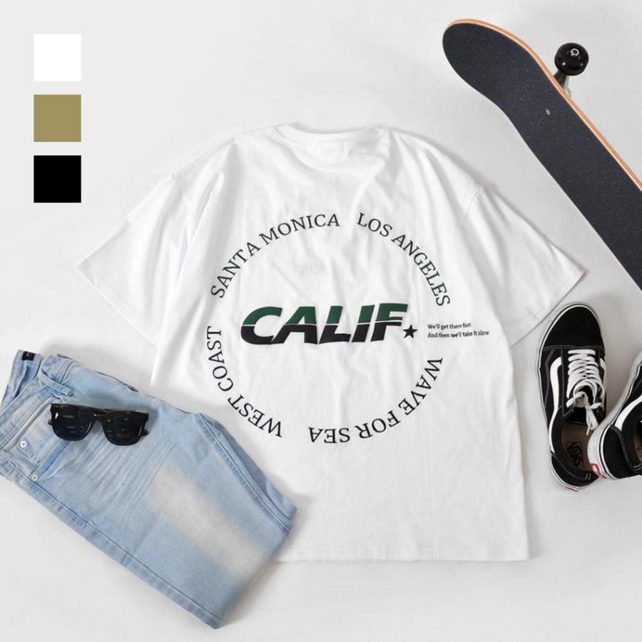 Tシャツ メンズ ビッグシルエット 半袖 刺繍 プリント 春夏秋 サーフ ビター ストリート スケボー 韓国ファッション 白 黒 ホワイト オリーブ ブラック M L XL | EVOLUTION