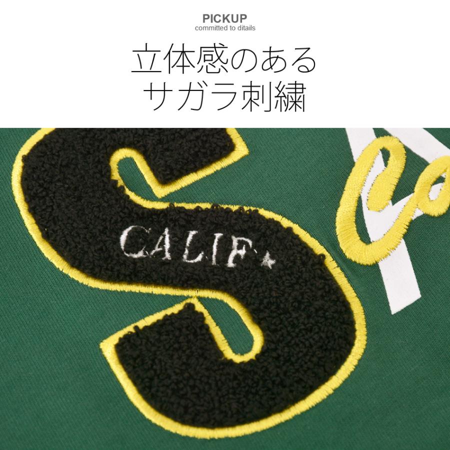 Tシャツ メンズ ビッグシルエット 半袖 ロゴ サガラ刺繍 サーフ系 ストリート系 韓国ファッション ビター系 ホワイト ブラック グリーン 白 黒 緑 M L XL | EVOLUTION | 04