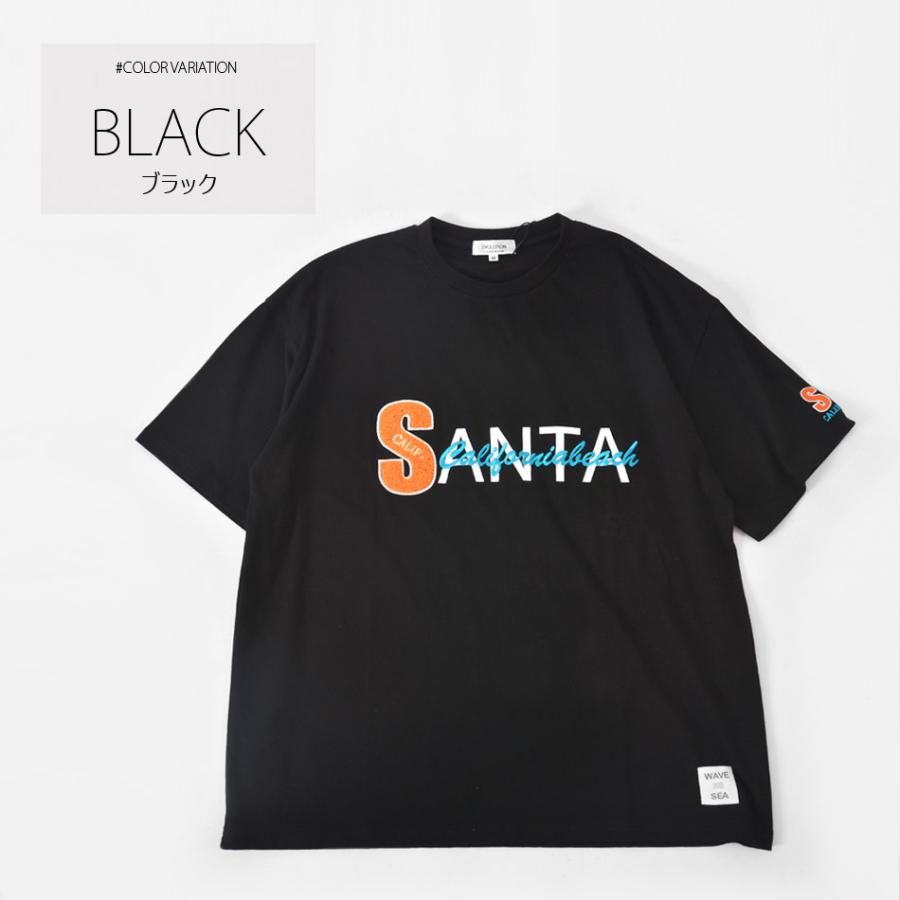 Tシャツ メンズ ビッグシルエット 半袖 ロゴ サガラ刺繍 サーフ系 ストリート系 韓国ファッション ビター系 ホワイト ブラック グリーン 白 黒 緑 M L XL | EVOLUTION | 07