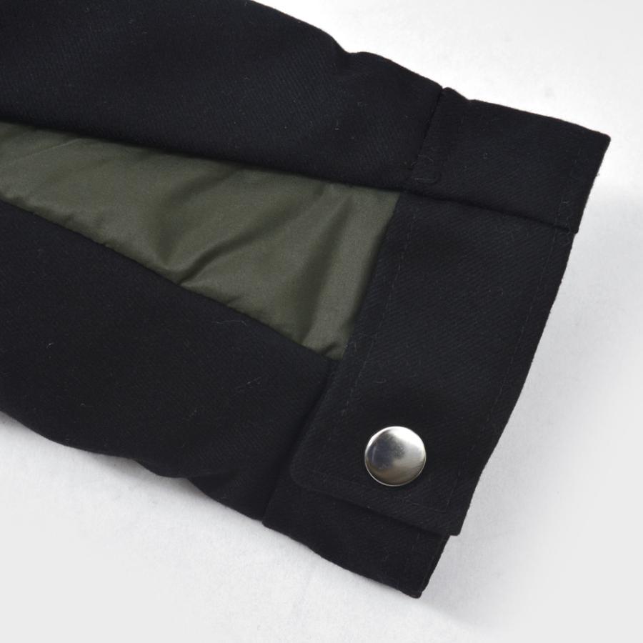 ダウンジャケット メンズ シームレス 中綿 撥水 切替 秋冬 黒 カーキ ブラック フード取り外し可 モード系 ストリート サーフ アウトドア キャンプ 軽い M L XL | EVOLUTION | 15