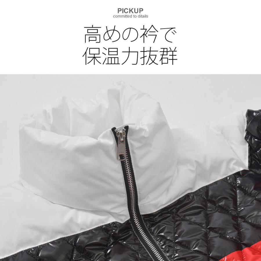 ダウンジャケット メンズ 中綿 秋冬 切替 ストリート サーフ アウトドア キャンプ ビター系 オラオラ系 暖かい FELLEX 軽い 白 黒 ホワイト ブラック M L XL | EVOLUTION | 03