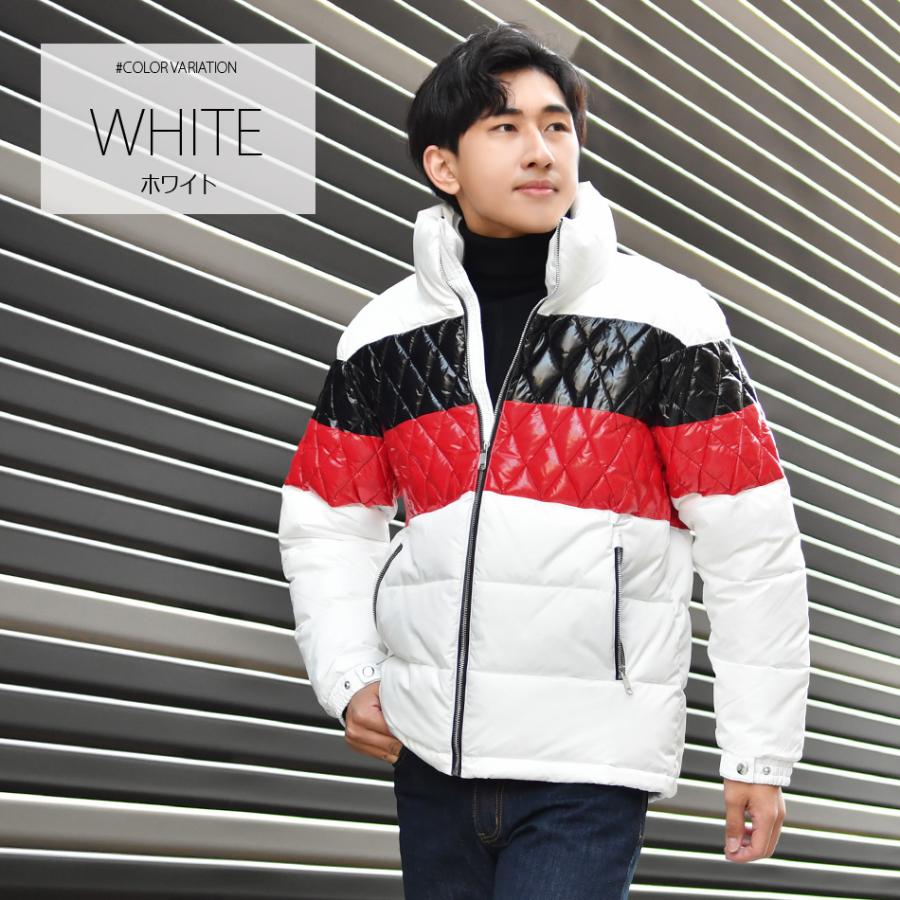 ダウンジャケット メンズ 中綿 秋冬 切替 ストリート サーフ アウトドア キャンプ ビター系 オラオラ系 暖かい FELLEX 軽い 白 黒 ホワイト ブラック M L XL | EVOLUTION | 06