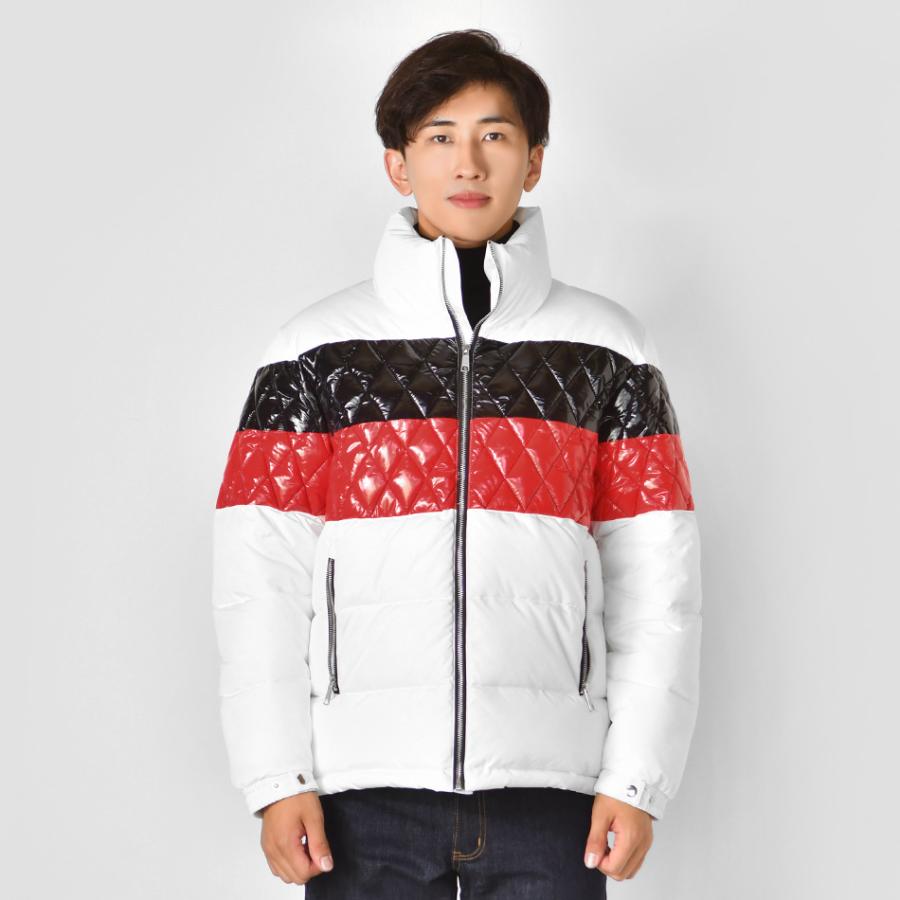 ダウンジャケット メンズ 中綿 秋冬 切替 ストリート サーフ アウトドア キャンプ ビター系 オラオラ系 暖かい FELLEX 軽い 白 黒 ホワイト ブラック M L XL | EVOLUTION | 10