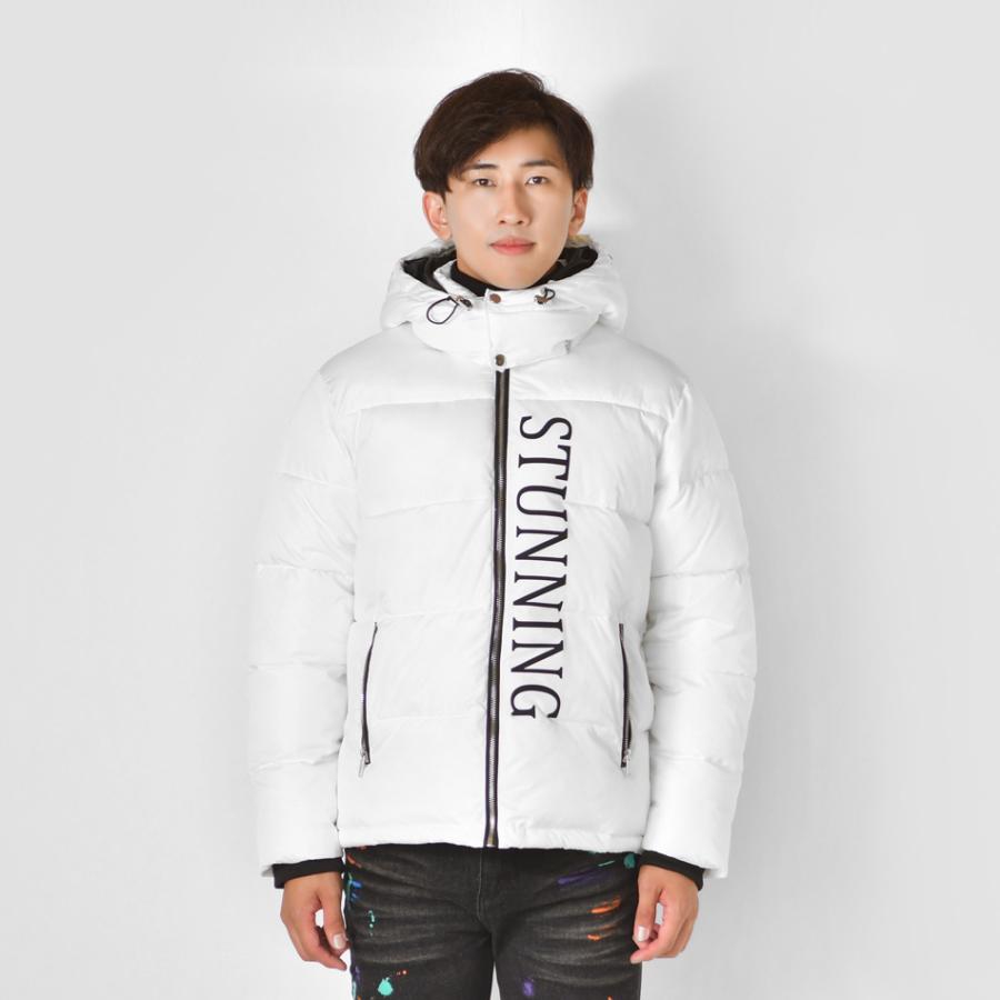 ダウンジャケット メンズ 中綿ジャケット ロゴ フード取り外し可 撥水加工 春秋冬 ストリート サーフ  アウトドア 白 赤 黒 ホワイト レッド ブラック M L XL | EVOLUTION | 13