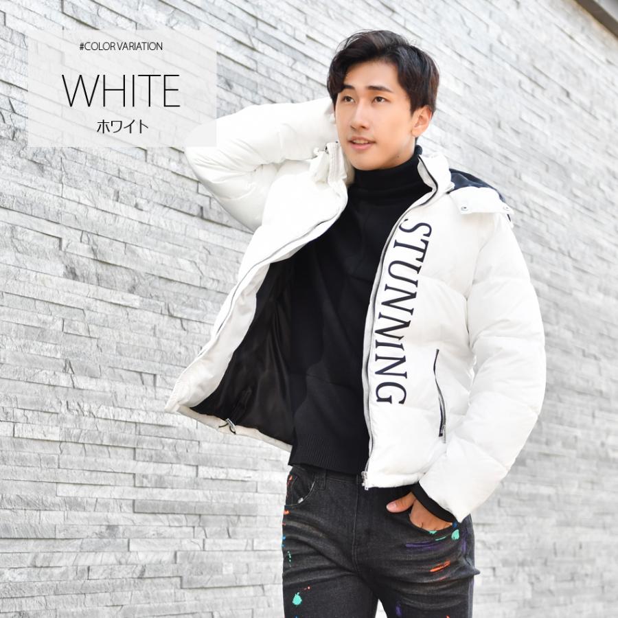 ダウンジャケット メンズ 中綿ジャケット ロゴ フード取り外し可 撥水加工 春秋冬 ストリート サーフ  アウトドア 白 赤 黒 ホワイト レッド ブラック M L XL | EVOLUTION | 07