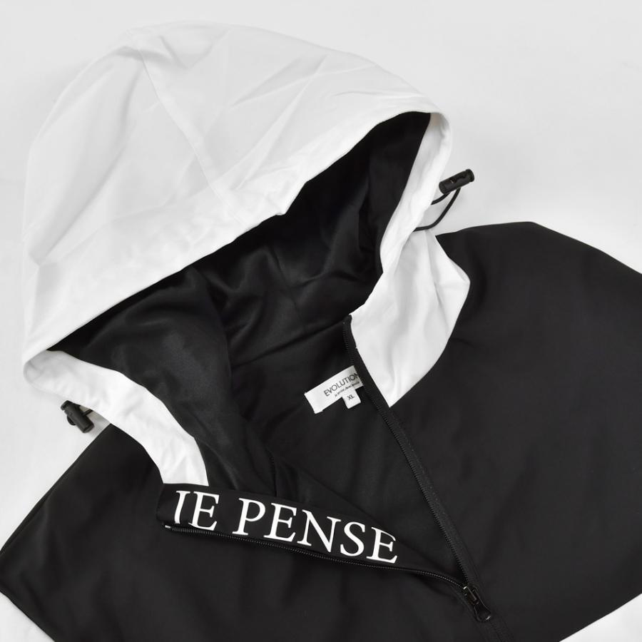 マウンテンパーカー メンズ ウィンドブレーカー 春秋冬 撥水 ロゴ 切り替え アウトドア ゴルフウエア ストリート スポーツ 白 黒 ホワイト ブラック M L XL | EVOLUTION | 12