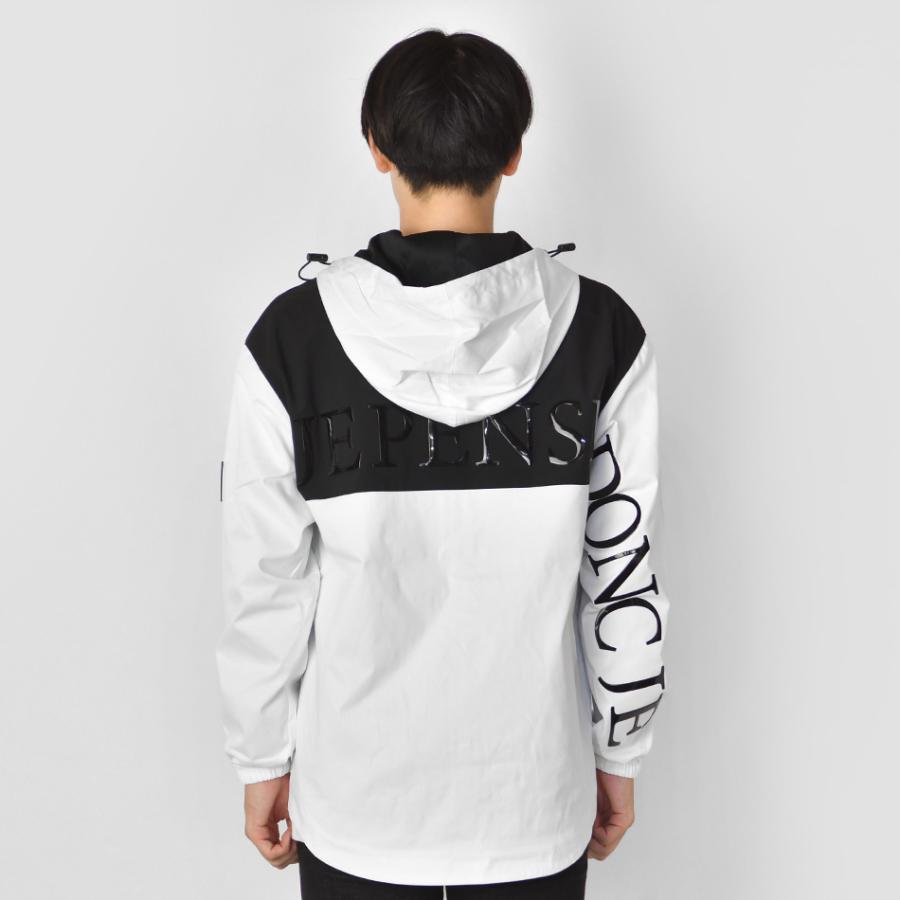 マウンテンパーカー メンズ ウィンドブレーカー 春秋冬 撥水 ロゴ 切り替え アウトドア ゴルフウエア ストリート スポーツ 白 黒 ホワイト ブラック M L XL | EVOLUTION | 10