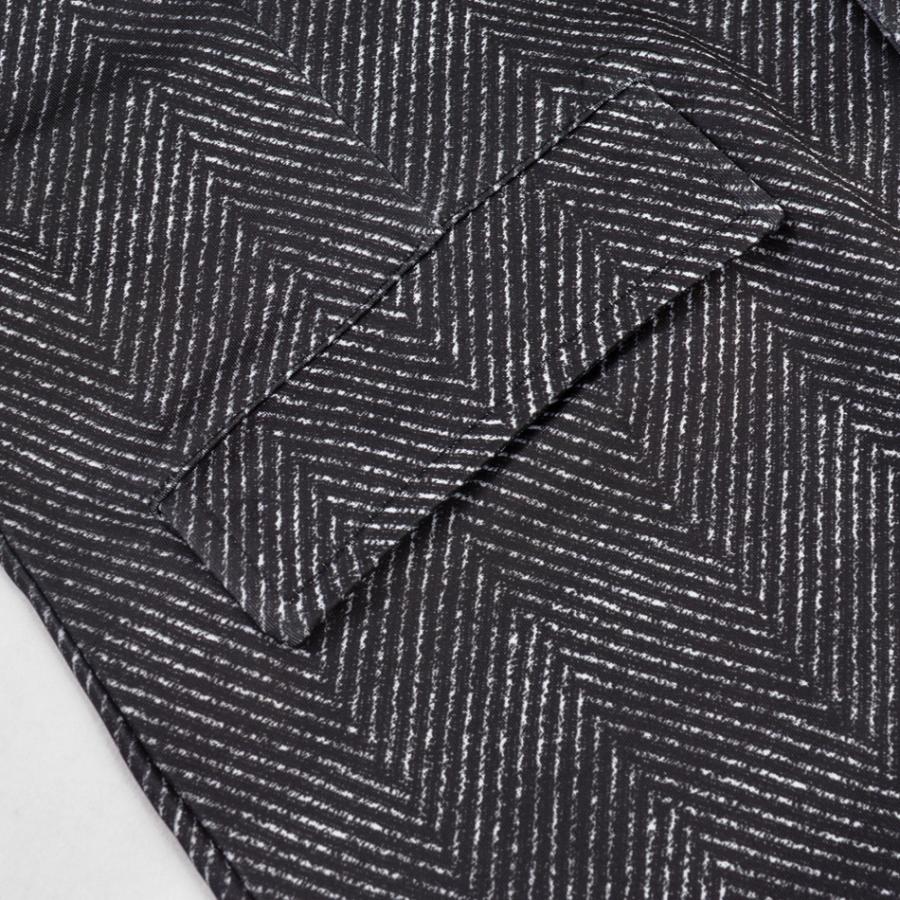 コート メンズ スタンドカラー 春秋冬 スプリングコート ストレッチ 総柄 裏地なし 薄め モード ビター オラオラ系 グレー ブラック ヘリンボーン M L XL | EVOLUTION | 18