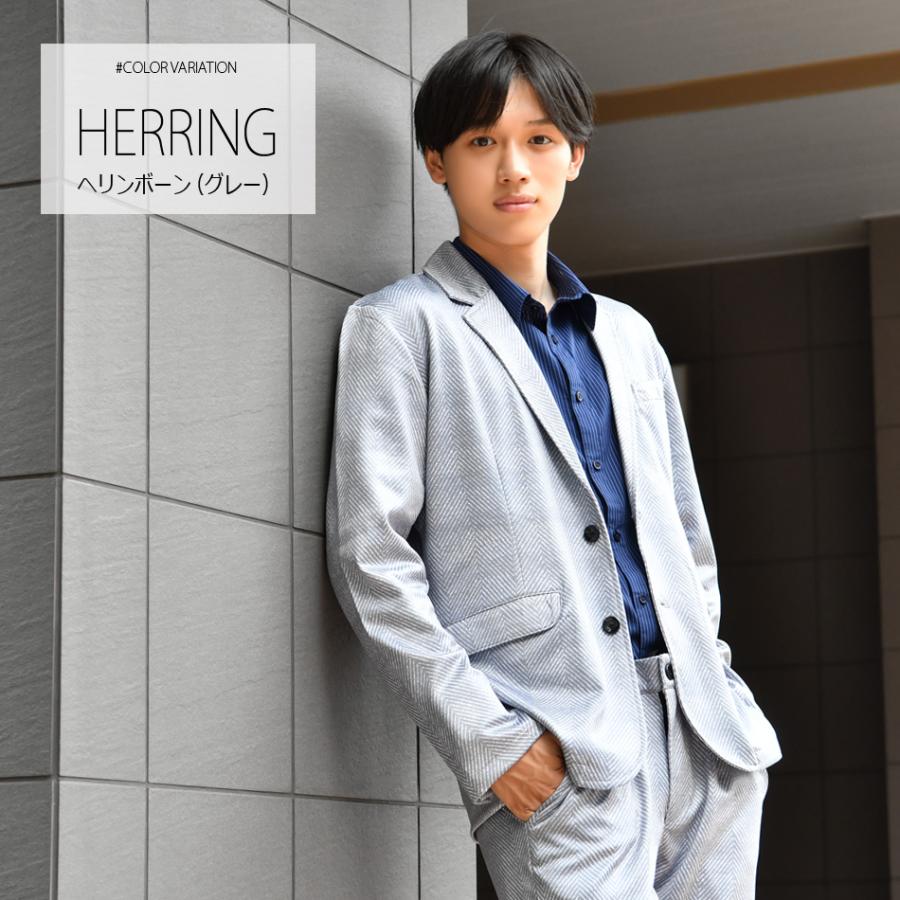 ジャケット メンズ 大きいサイズ ストレッチ テーラード 春夏秋冬 黒 紺 グレー ブラック ネイビー ヘリンボーン ストライプ M L XL LL 2L 3L 4L 5L 23519 | EVOLUTION | 08