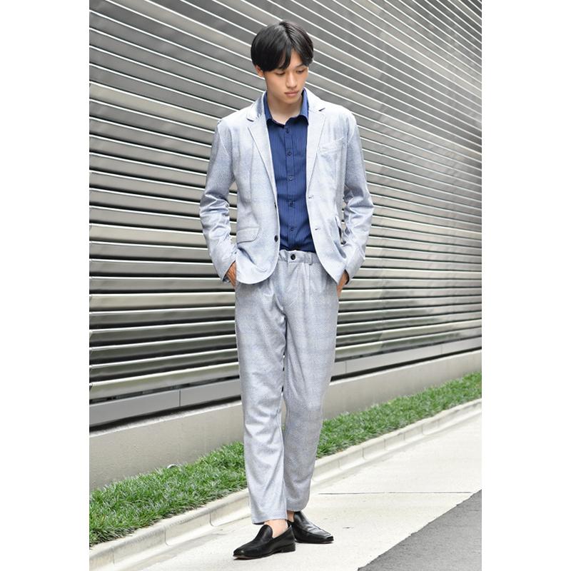 ジャケット メンズ 大きいサイズ ストレッチ テーラード 春夏秋冬 黒 紺 グレー ブラック ネイビー ヘリンボーン ストライプ M L XL LL 2L 3L 4L 5L 23519 | EVOLUTION | 09