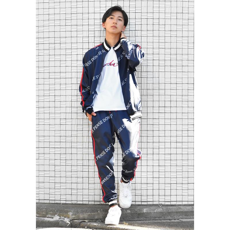 ジョガーパンツ メンズ ジャージ スウェット ポンチ 総柄 ロゴ ゴルフウエア ストリート サーフ ビター オラオラ系 春夏秋冬 紺 ベージュ ネイビー M L XL | EVOLUTION | 08