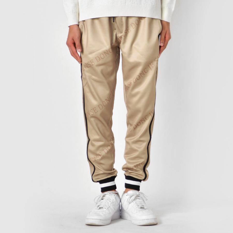 ジョガーパンツ メンズ ジャージ スウェット ポンチ 総柄 ロゴ ゴルフウエア ストリート サーフ ビター オラオラ系 春夏秋冬 紺 ベージュ ネイビー M L XL | EVOLUTION | 09