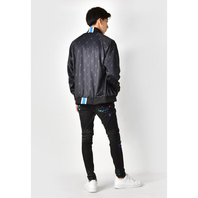 トラックジャケット メンズ ジャージ ロゴ プリント 黒 春秋冬 ゴルフウエア サーフ系 ビター オラオラ ストリート 韓国ファッション グレー ブラック M L XL | EVOLUTION | 08