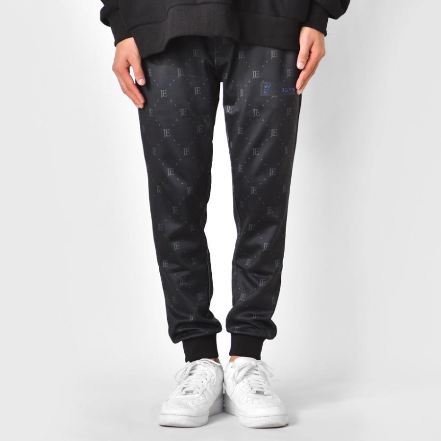 ジョガーパンツ メンズ ジャージ スウェットパンツ ポンチ 総柄 ロゴ ゴルフウエア ストリート サーフ ビター オラオラ系 黒 グレー ブラック M L XL | EVOLUTION | 09