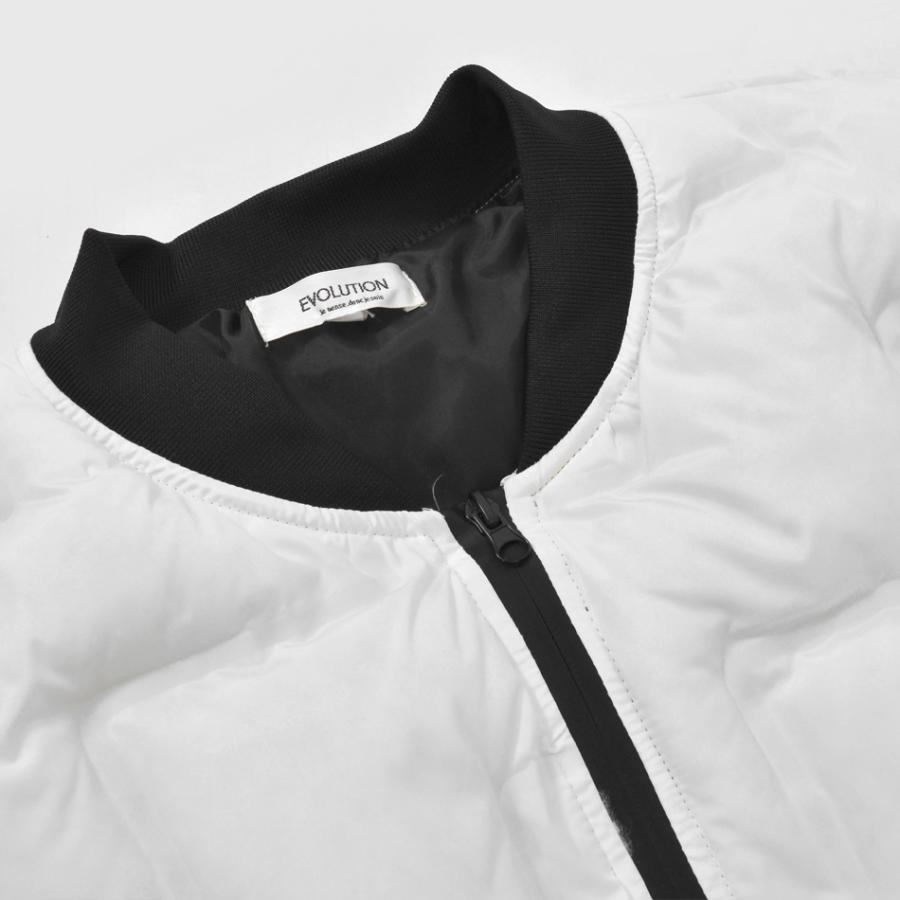 MA1ジャケット メンズ ダウンジャケット エムエーワン シームレス 秋冬 撥水加工 アウトドア ミリタリー モード 白 黒 ホワイト カーキ ブラック M L XL | EVOLUTION | 15