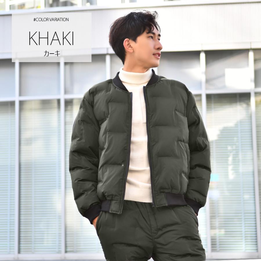 MA1ジャケット メンズ ダウンジャケット エムエーワン シームレス 秋冬 撥水加工 アウトドア ミリタリー モード 白 黒 ホワイト カーキ ブラック M L XL | EVOLUTION | 09