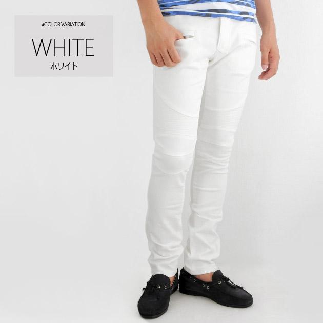 ジーンズ メンズ バイカーズ M L XL 2L 30 31 32 白 黒 青 ホワイト ブラック ストレッチ ユーズド ウォッシュ バイカーパンツ EVOLUTION エイチケー 41595 | EVOLUTION | 05