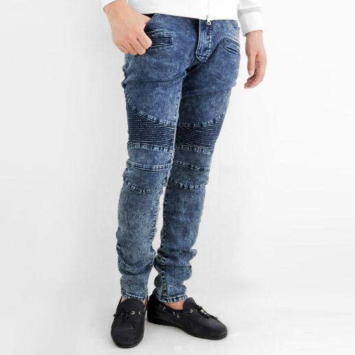 ジーンズ メンズ バイカーズ M L XL 2L 30 31 32 白 黒 青 ホワイト ブラック ストレッチ ユーズド ウォッシュ バイカーパンツ EVOLUTION エイチケー 41595 | EVOLUTION | 09