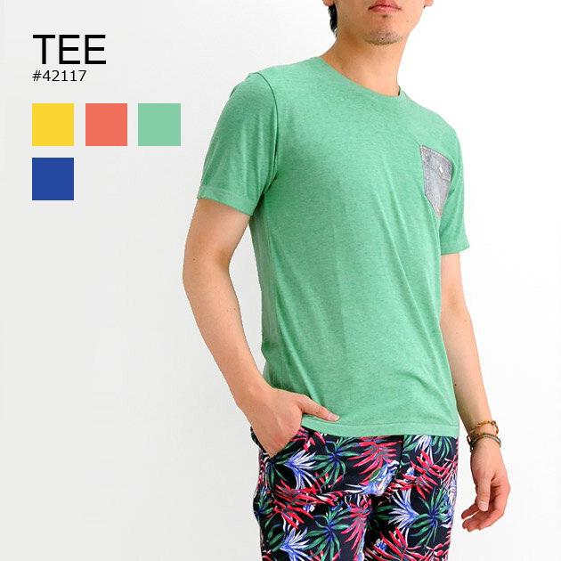Tシャツ メンズ 半袖 無地 黄 緑 青 M L Xl ポケット クルーネック イエロー オレンジ グリーン ブルー カットソー メンズジャケット バッグ 鞄 のhk 通販 Yahoo ショッピング