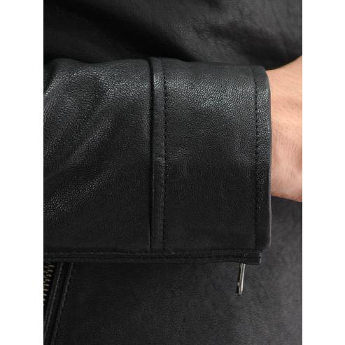 レザージャケット メンズ 本革 ゴートレザー 山羊革 ブラック 黒 M ライダース 革ジャン リアルレザー 春 秋 EVOLUTION エボリューション hk エイチケー 51118 | EVOLUTION | 07