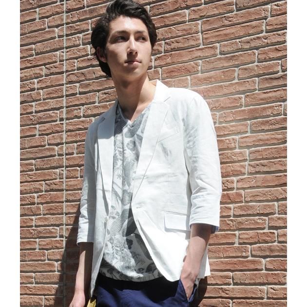サマージャケット メンズ カジュアル リネン 麻 綿麻 7分袖 無地 ホワイト 白 ベージュ M L Xl 2l Ll Evolution エボリューション Hk エイチケー メンズジャケット バッグ 鞄 のhk 通販 Yahoo ショッピング