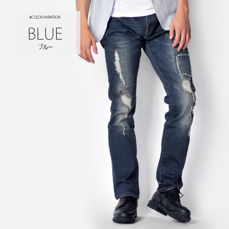 ジーンズ メンズ ストレート M L XL 2L LL 30 31 32 青 ライトブルー ブルー ストレッチ ユーズド ウォッシュ クラッシュ EVOLUTION 61166 | EVOLUTION | 06