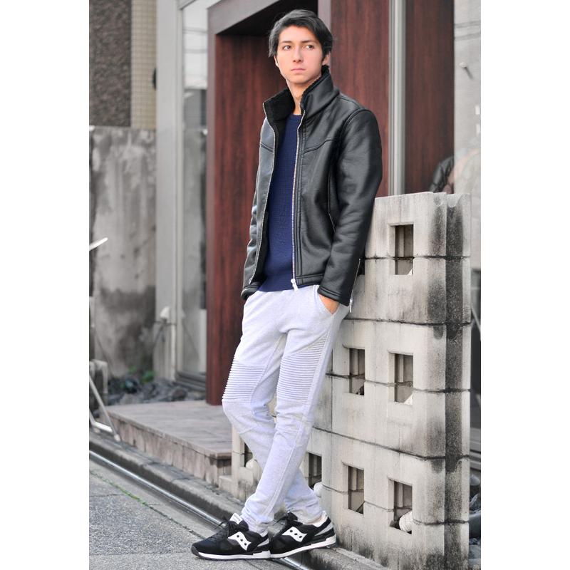 レザージャケット メンズ 合皮 暖かい 冬 秋 ブラック 黒 M ムートン ライダース フェイクレザー 裏ボア EVOLUTION 61513 | EVOLUTION | 05