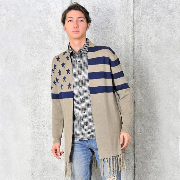 カーディガン メンズ 春 秋 冬 ロング ベージュ M L 星条旗 ニット ストレッチ コーディガン カジュアル アメカジ Evolution Hk エイチケー メンズジャケット バッグ 鞄 のhk 通販 Yahoo ショッピング