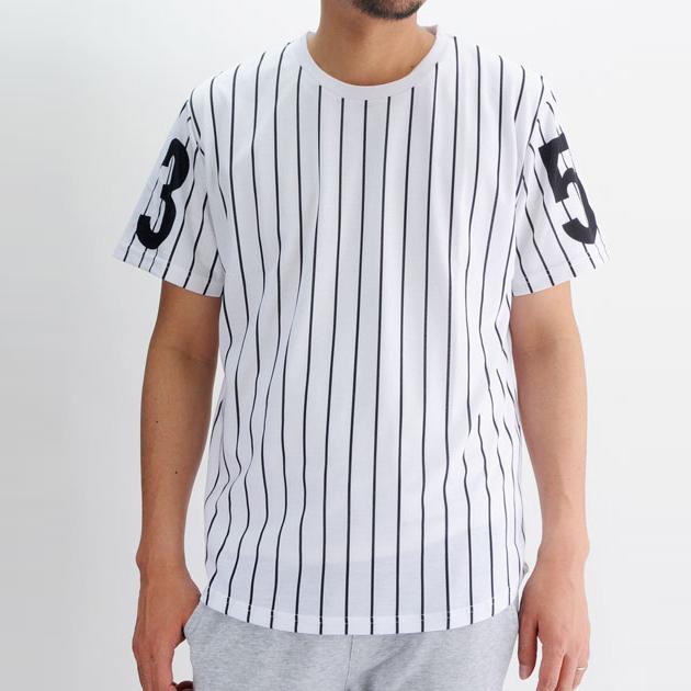 ベースボールＴシャツ プリントＴシャツ ロング丈カットソー メンズ ストリートスタイルを楽しむカジュアルＴシャツ ユニフォーム ホワイト ブラック | BLACK EVOLUTION | 03