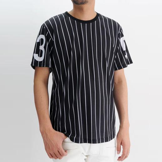 ベースボールＴシャツ プリントＴシャツ ロング丈カットソー メンズ ストリートスタイルを楽しむカジュアルＴシャツ ユニフォーム ホワイト ブラック | BLACK EVOLUTION | 05