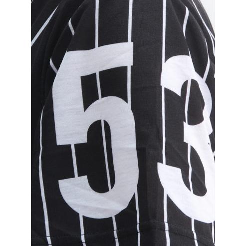 ベースボールＴシャツ プリントＴシャツ ロング丈カットソー メンズ ストリートスタイルを楽しむカジュアルＴシャツ ユニフォーム ホワイト ブラック | BLACK EVOLUTION | 09