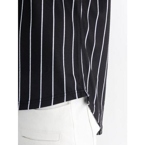 ベースボールＴシャツ プリントＴシャツ ロング丈カットソー メンズ ストリートスタイルを楽しむカジュアルＴシャツ ユニフォーム ホワイト ブラック | BLACK EVOLUTION | 10