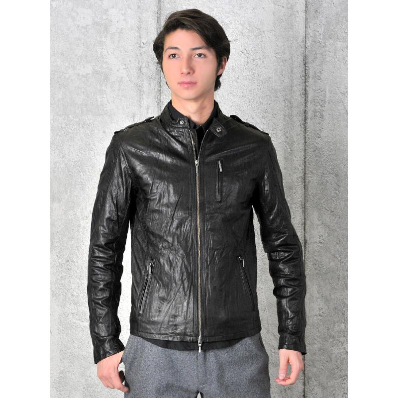 ライダース シングル革ジャン 羊革 Lサイズ