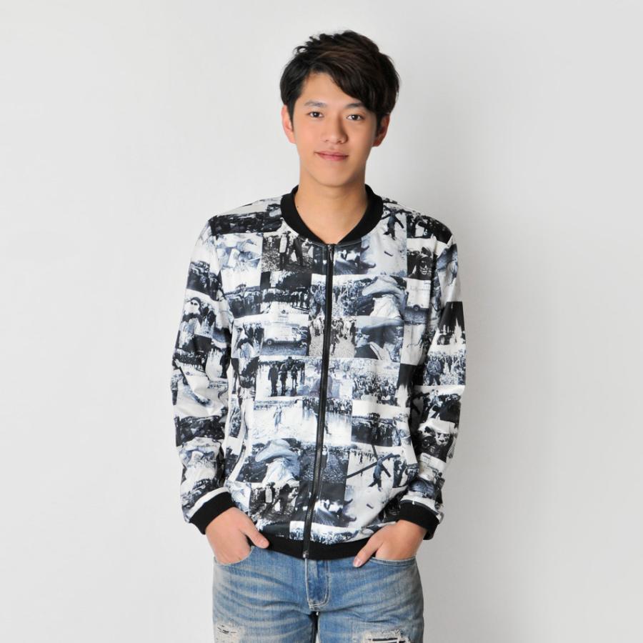 Ma 1 メンズ 秋 春 フライトジャケット モード ミリタリー ストリート 総柄 プリント ストレッチ モノトーン モノクロ 白黒 M L Xl Ll 2l Evolution Hk メンズジャケット バッグ 鞄 のhk 通販 Yahoo ショッピング