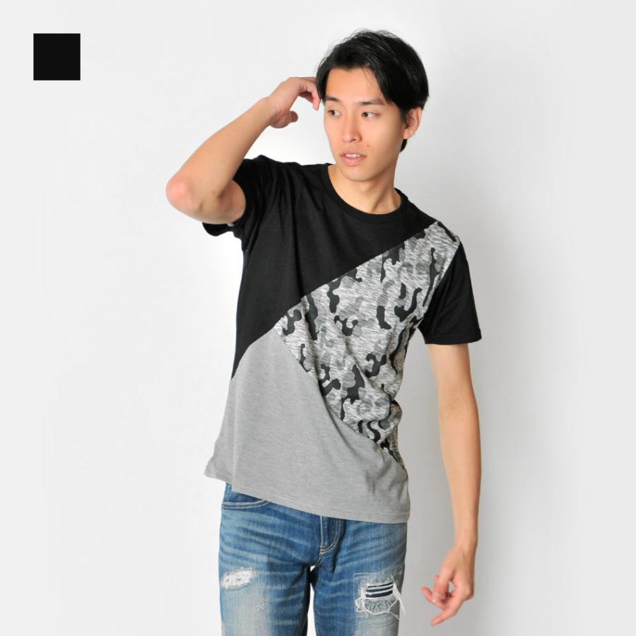 Tシャツ メンズ 半袖 織柄 迷彩 白 黒 M L Xl クルーネック ホワイト ブラック 幾何学 カモフラ ブロッキング カットソー Evolution 815 メンズジャケット バッグ 鞄 のhk 通販 Yahoo ショッピング