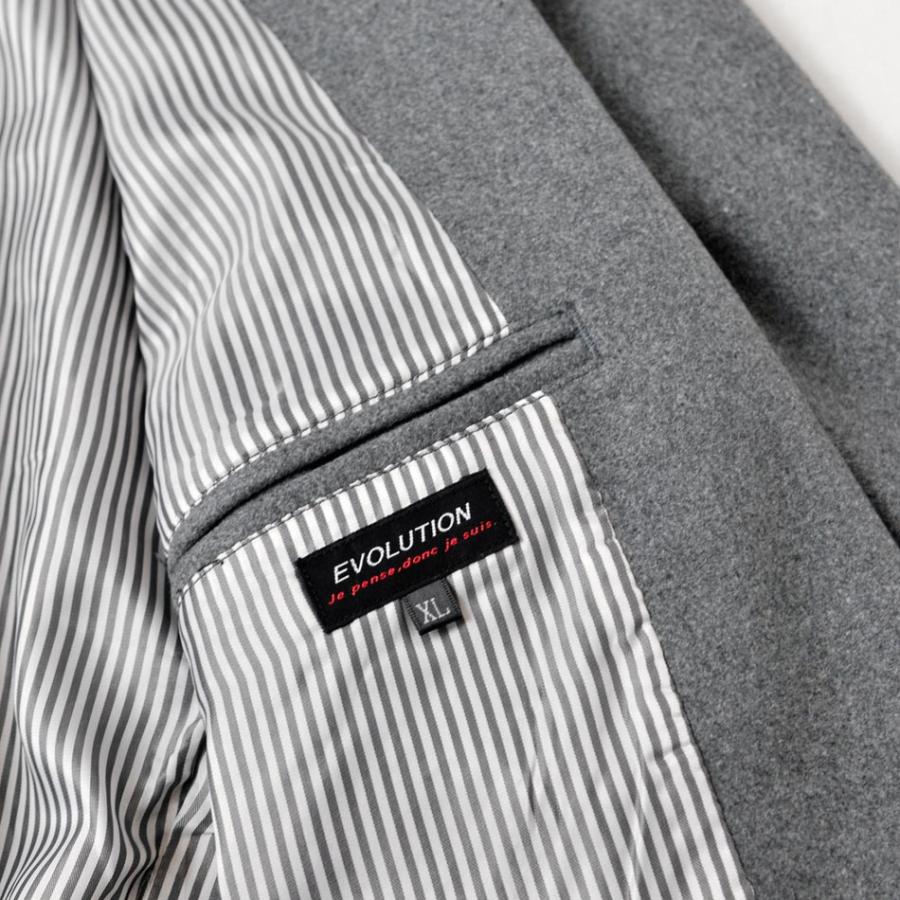 コート メンズ ビジネス 暖かい ウール グレー ブラック M L XL LL 2L チェスターコート EVOLUTION エボリューション hk エイチケー 81500 | EVOLUTION | 10