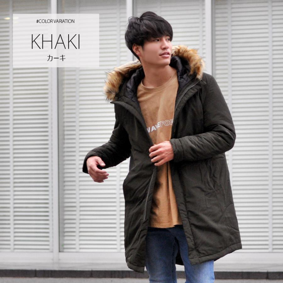 モッズコート メンズ ロング 中綿 冬 暖かい カーキ ブラック 黒 M L