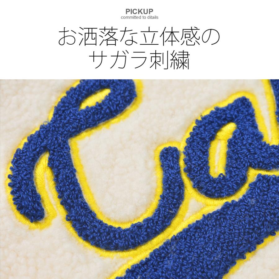 ボアジャケット メンズ ビッグシルエット ハーフジップ ロゴ 刺繍 星条旗柄 春秋冬 サーフ アメカジ ストリート ホワイト ブルー ブラック 白 黒 M L XL 23546 | EVOLUTION | 06