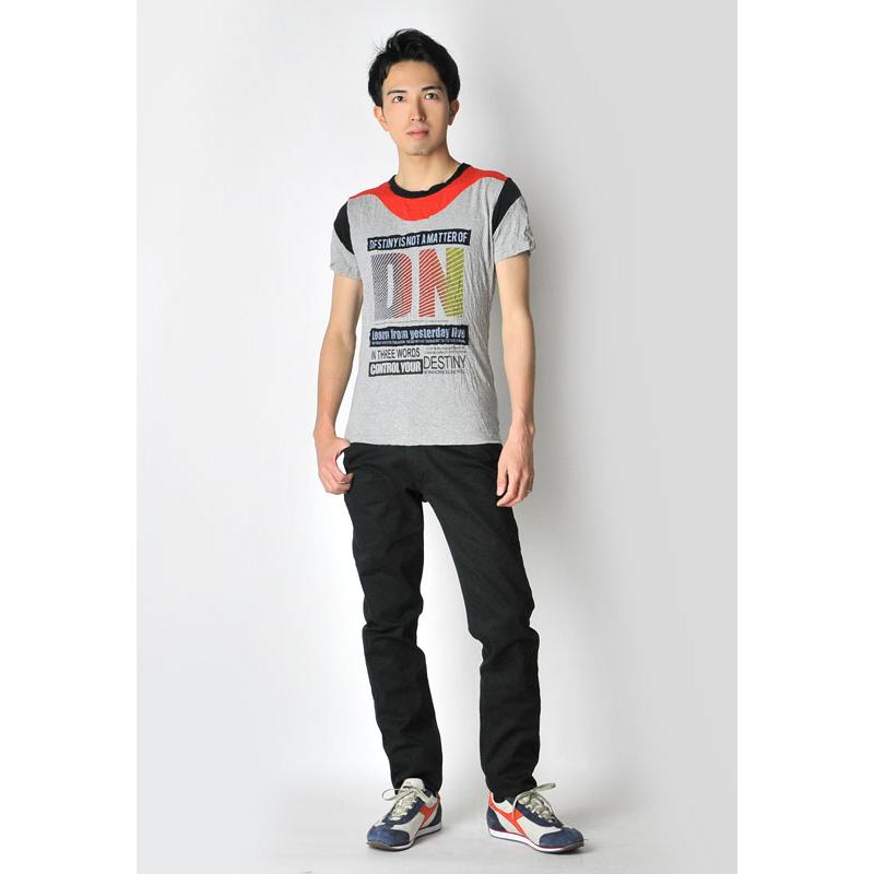 tシャツ メンズ 半袖 プリント M L XL クルーネック ベージュ グリーン グレー ロゴ しわ加工 カットソー |  | 09