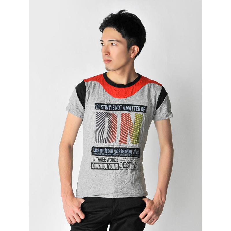 tシャツ メンズ 半袖 プリント M L XL クルーネック ベージュ グリーン グレー ロゴ しわ加工 カットソー |  | 10