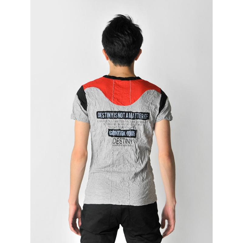 tシャツ メンズ 半袖 プリント M L XL クルーネック ベージュ グリーン グレー ロゴ しわ加工 カットソー |  | 11