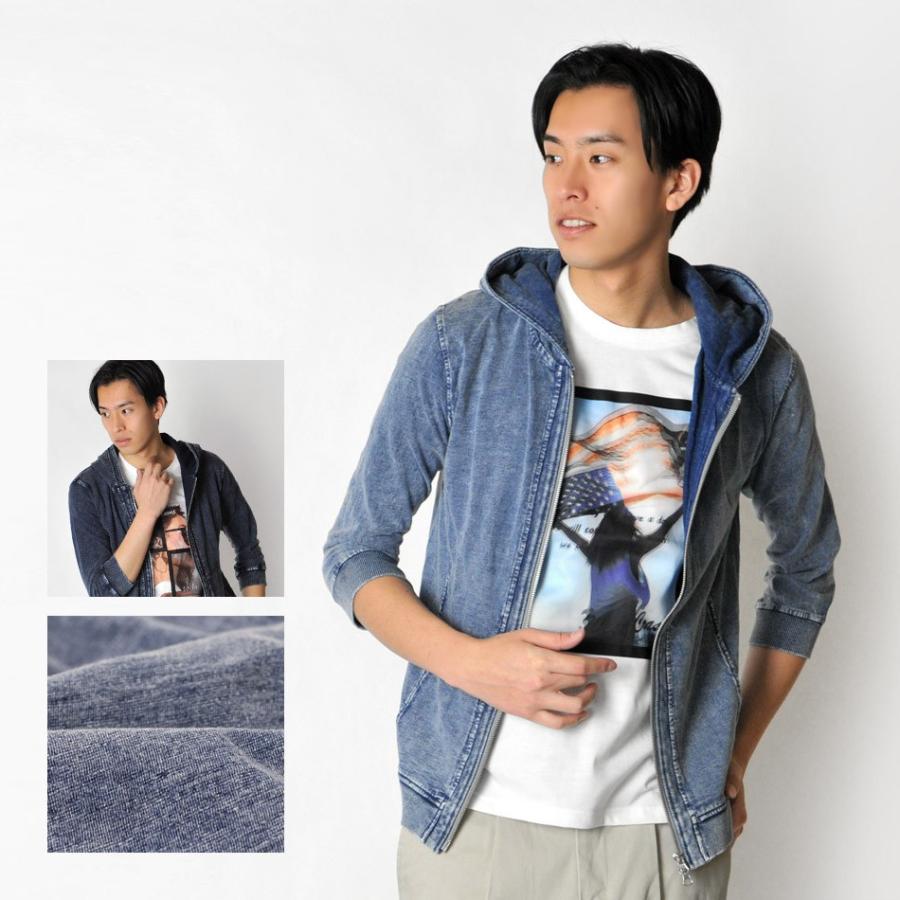 パーカー メンズ 春 夏 青 紺 ブルー ネイビー M L Xl 2l Ll スラブ ヴィンテージ インディゴ染め 7分袖 ジップパーカー ジップアップ Evolution メンズジャケット バッグ 鞄 のhk 通販 Yahoo ショッピング