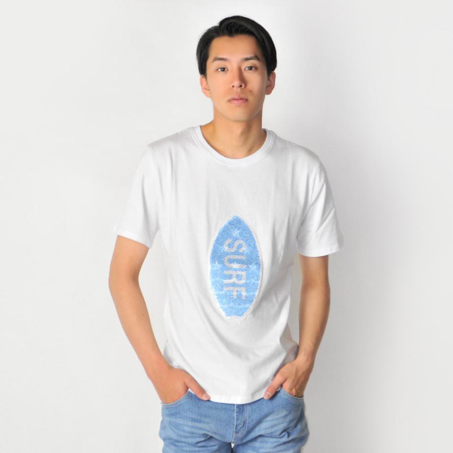 Tシャツ メンズ 白 黒 ホワイト ブラック サーフ スパンコール M L XL LL 2L evolution 91237 91238 | EVOLUTION | 14
